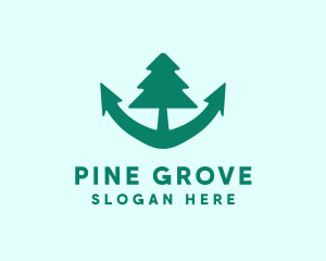 Pine - Anchor Pine Tree logo design