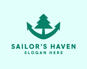 Anchor Pine Tree logo design