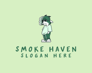 Cartoon Smoking Fox logo design