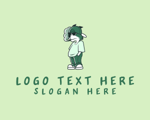 Tobacco - Cartoon Smoking Fox logo design