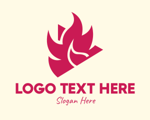 Video Player - Red Burning Media Player logo design