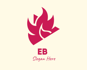 Application - Red Burning Media Player logo design