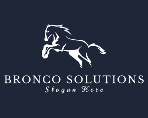 Bronco - Running Stallion Horse logo design