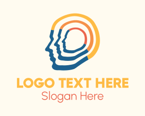 Sharing Circle - Multicolor Human Head logo design