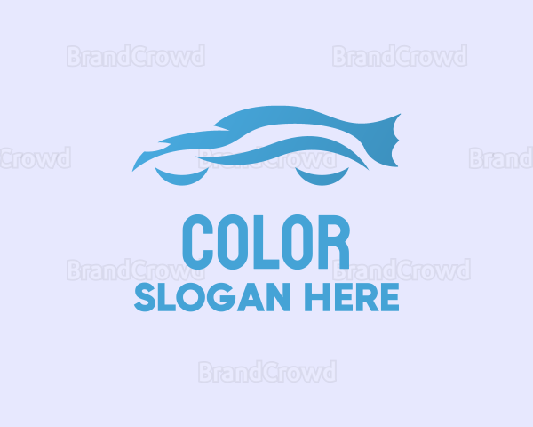 Blue Car Silhouette Logo