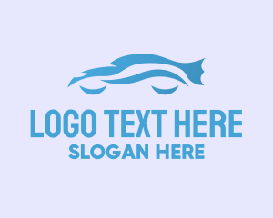 Car Shop - Blue Car Silhouette logo design