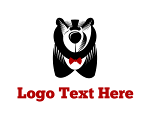 Black Bear - Big Bear & Bowtie logo design