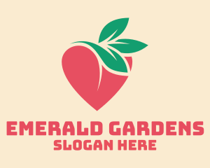 Organic Heart Fruit logo design