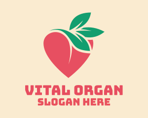 Organic Heart Fruit logo design