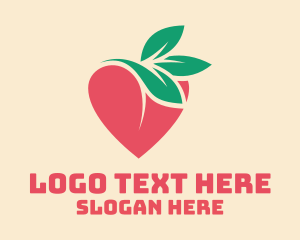 Vegetarian - Organic Heart Fruit logo design