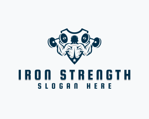 Muscle Weightlifting Workout logo design