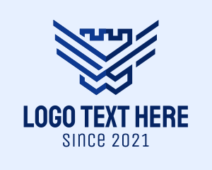 Blue - Fort Shield Wings logo design