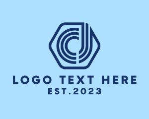 Cyber - Blue Digital Letter D logo design