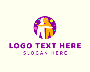 Hug - Colorful People Hug logo design