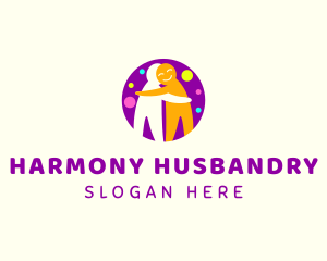 Colorful People Hug logo design