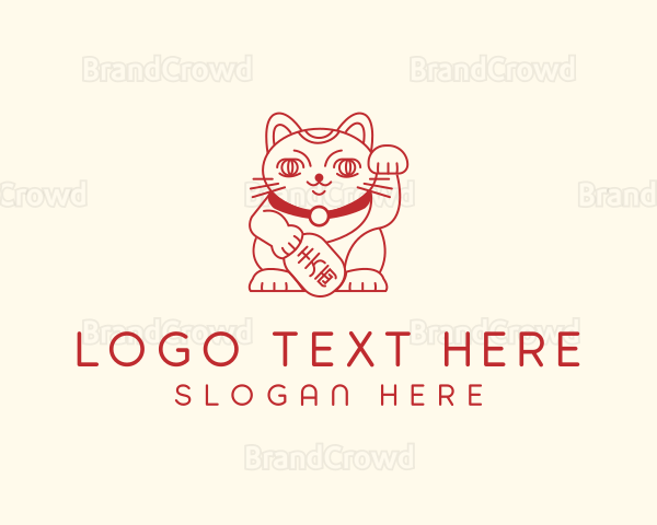 Lucky Cat Maneki Neko Logo