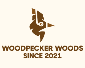 Woodpecker - Brown Woodpecker Bird logo design