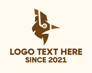 Aviary - Brown Woodpecker Bird logo design