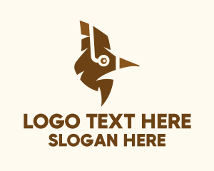 Brown Woodpecker Bird Logo