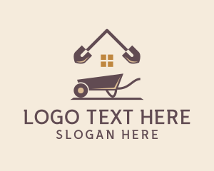 Home Construction Shovel Wheelbarrow  Logo