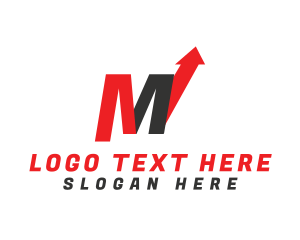 Forwarding Company - Logistics Letter M Arrow logo design