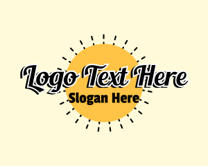 Sunny Summer Text Logo