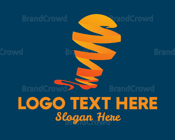 Orange Ribbon Light Bulb Logo