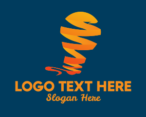 Bulb - Orange Ribbon Light Bulb logo design