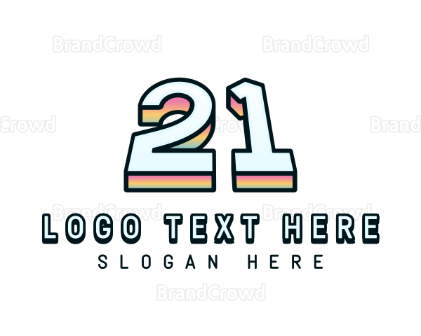 Retro Number 21 Logo