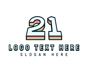 Years - Retro Number 21 logo design