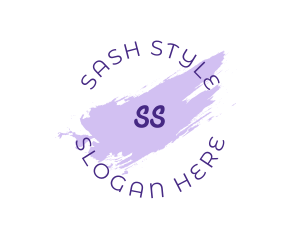 Purple Paint Brush Stroke logo design