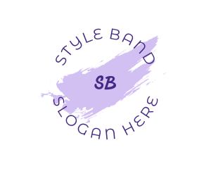 Purple Paint Brush Stroke logo design