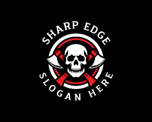 Combat Axe Skull logo design