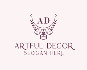 Tea Light Candle Decor logo design