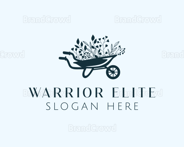 Wheelbarrow Flower Garden Logo