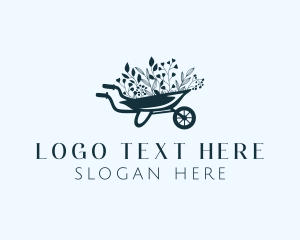 Landscaper - Wheelbarrow Flower Garden logo design