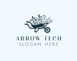 Wheelbarrow Flower Garden logo design