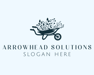 Wheelbarrow Flower Garden logo design