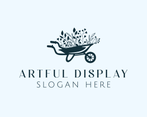 Wheelbarrow Flower Garden logo design