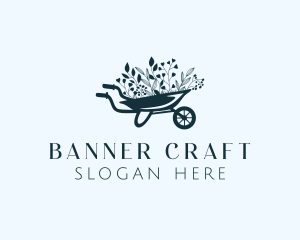 Wheelbarrow Flower Garden logo design