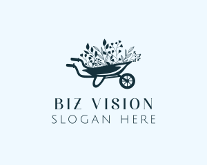 Wheelbarrow Flower Garden logo design