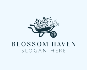 Flower - Wheelbarrow Flower Garden logo design