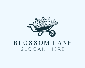 Wheelbarrow Flower Garden logo design