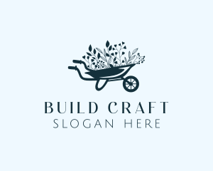 Wheelbarrow Flower Garden logo design