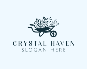 Wheelbarrow Flower Garden logo design