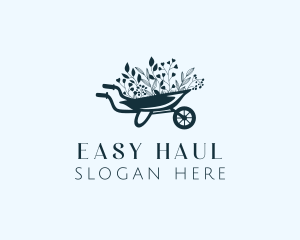 Wheelbarrow - Wheelbarrow Flower Garden logo design