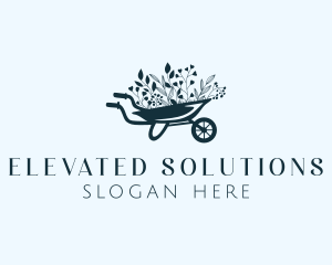 Wheelbarrow Flower Garden logo design