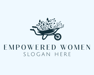 Wheelbarrow Flower Garden logo design