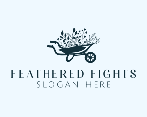 Wheelbarrow Flower Garden logo design