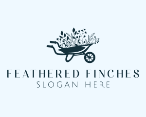 Wheelbarrow Flower Garden logo design